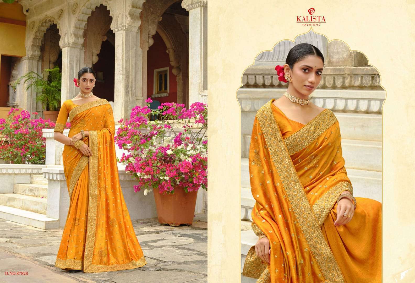 kalista trophy gold series 87827-872834 vichitra saree