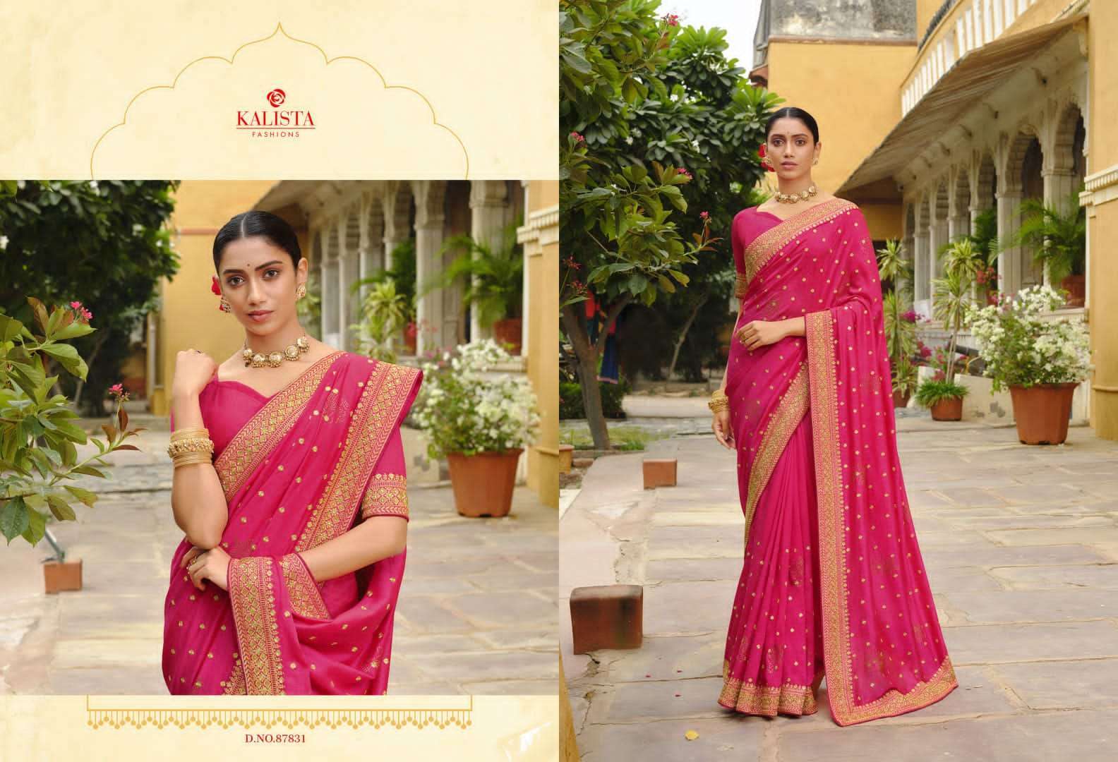 kalista trophy gold series 87827-872834 vichitra saree