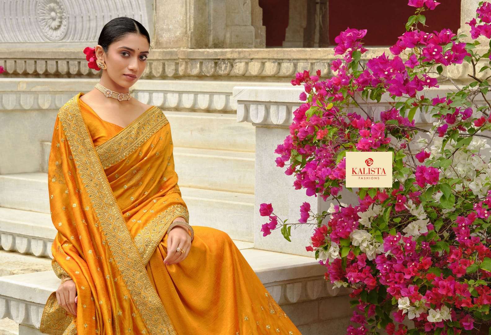 kalista trophy gold series 87827-872834 vichitra saree