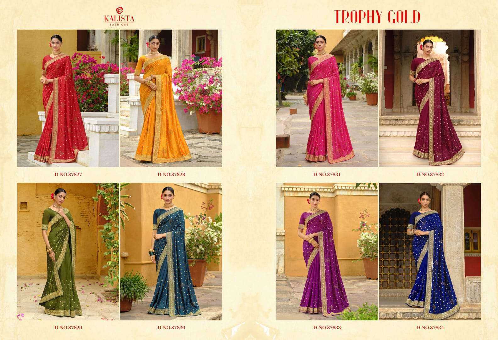 kalista trophy gold series 87827-872834 vichitra saree