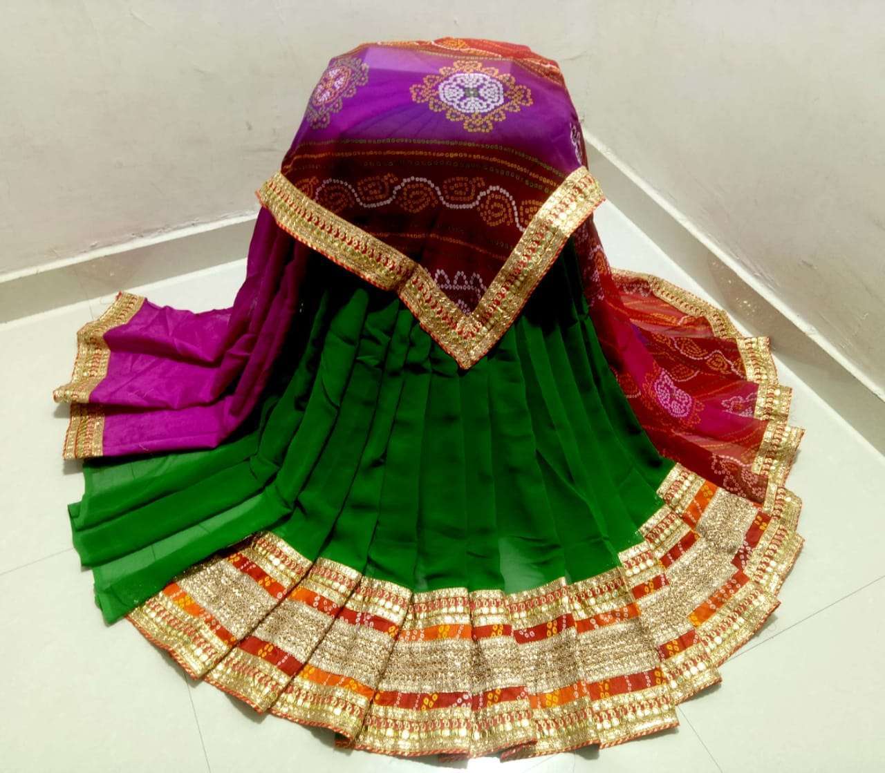 kc princess georgette fancy bandhani with work border sarees