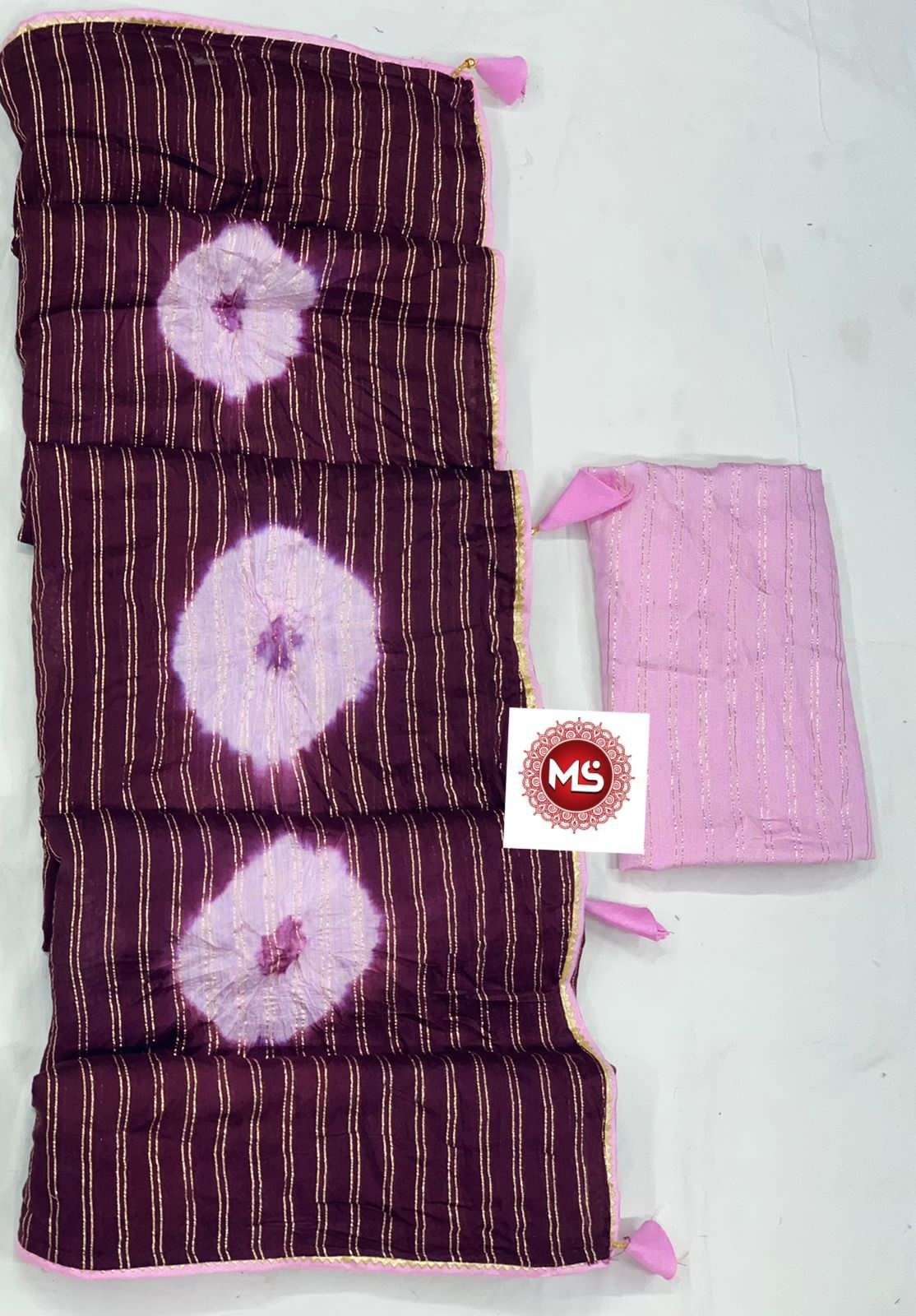 MS BRAND SHIBORI DESIGNER COTTON BASE SAREE 