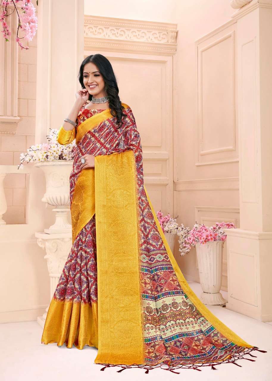 vinamra corporation jaqard digital vol 3 series 119-126 cotton saree