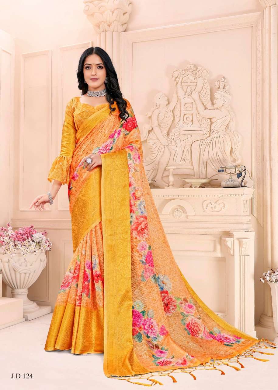 vinamra corporation jaqard digital vol 3 series 119-126 cotton saree