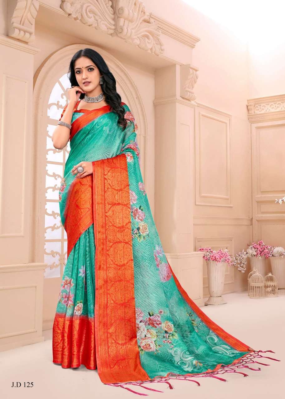 vinamra corporation jaqard digital vol 3 series 119-126 cotton saree