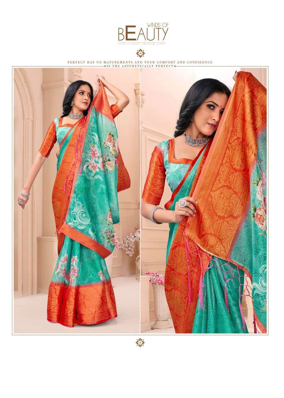 vinamra corporation jaqard digital vol 3 series 119-126 cotton saree