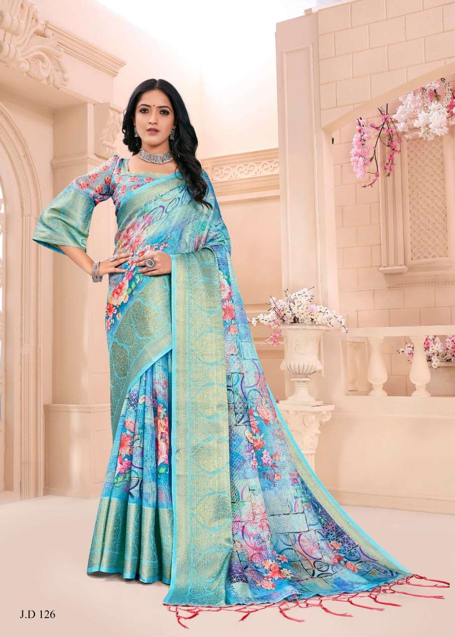 vinamra corporation jaqard digital vol 3 series 119-126 cotton saree