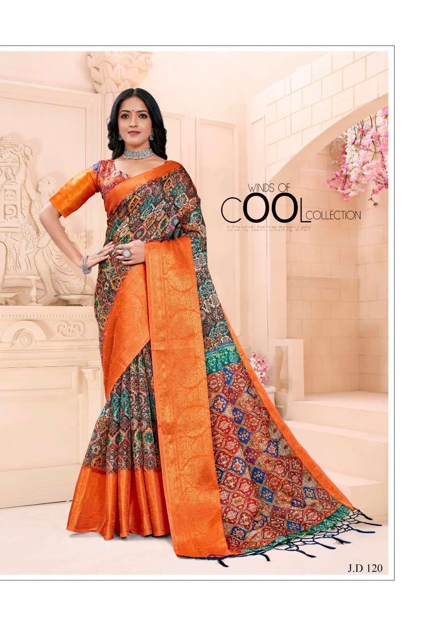 vinamra corporation jaqard digital vol 3 series 119-126 cotton saree
