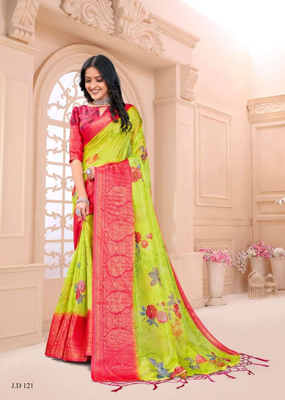 vinamra corporation jaqard digital vol 3 series 119-126 cotton saree