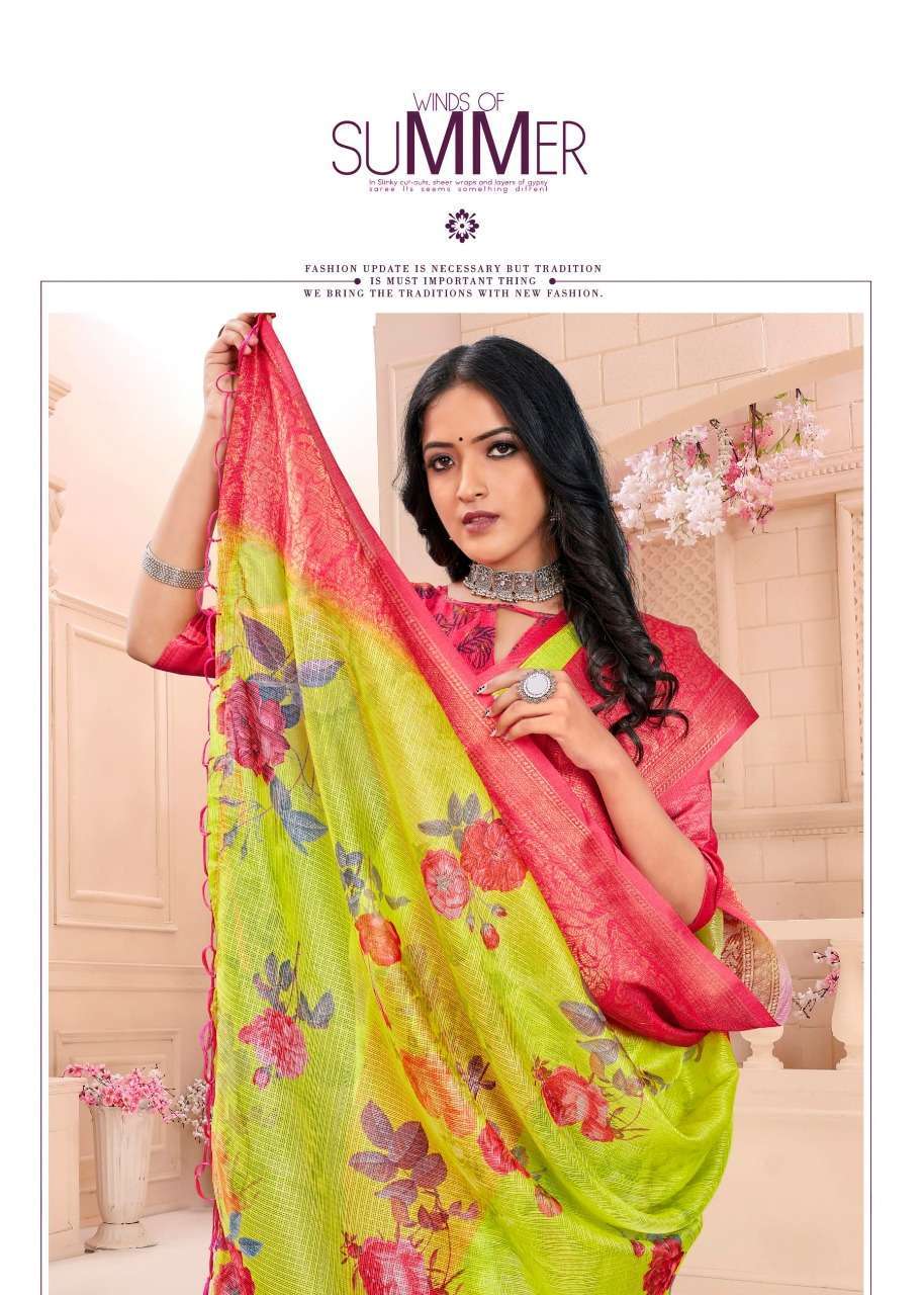 vinamra corporation jaqard digital vol 3 series 119-126 cotton saree