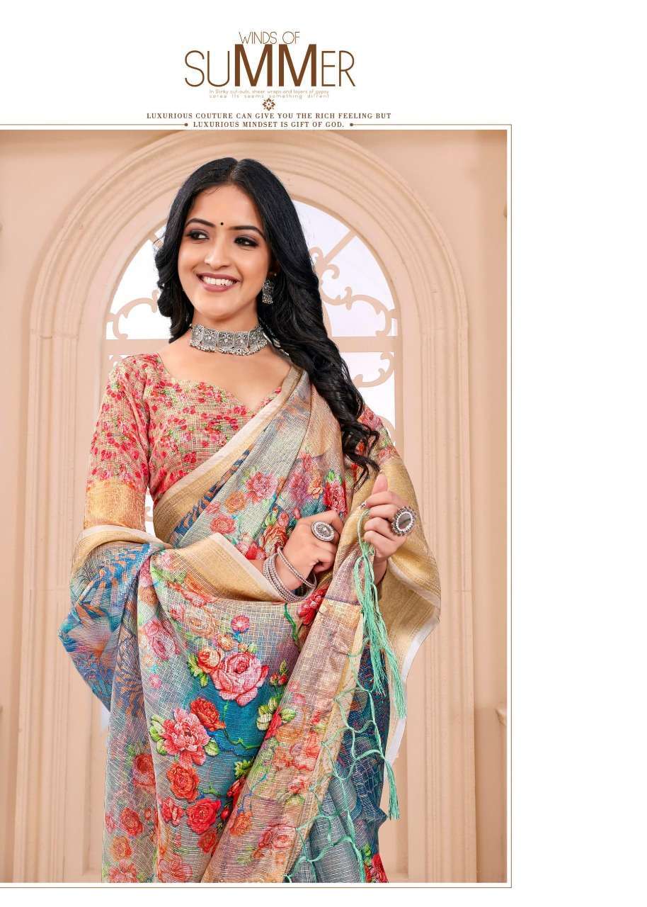 vinamra corporation jaqard digital vol 3 series 119-126 cotton saree