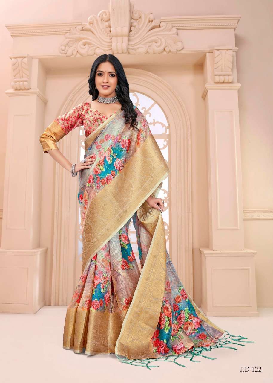vinamra corporation jaqard digital vol 3 series 119-126 cotton saree