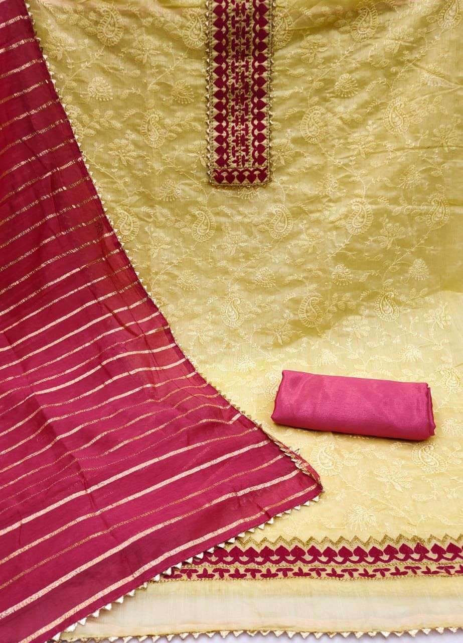 BT-07 DESIGNER CHANDERI MULTI WORK NON CATALOG DRESS