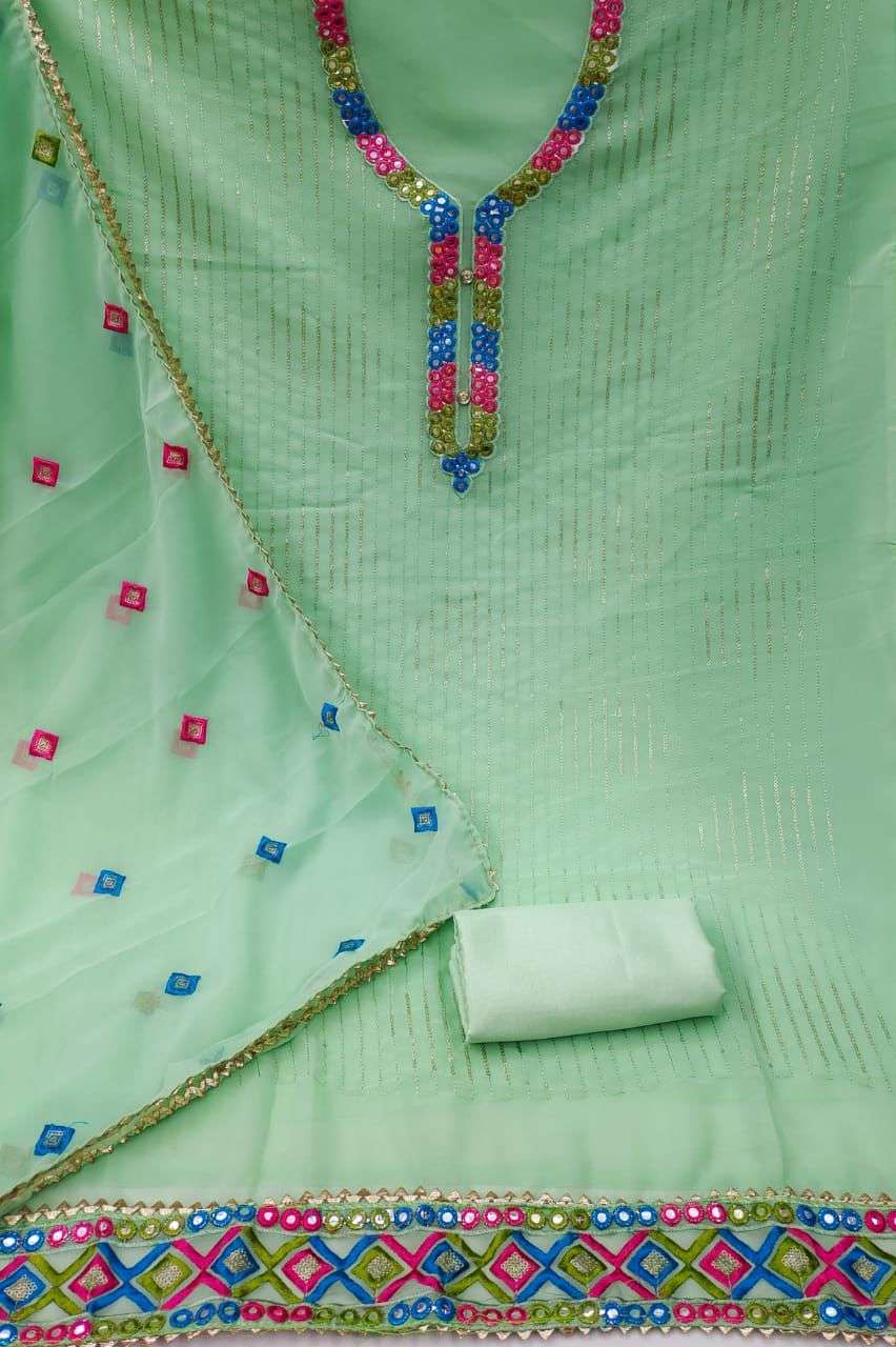 BT-07 DESIGNER GEORGETTE MULTI FOIL MIRROR WORK SUIT 