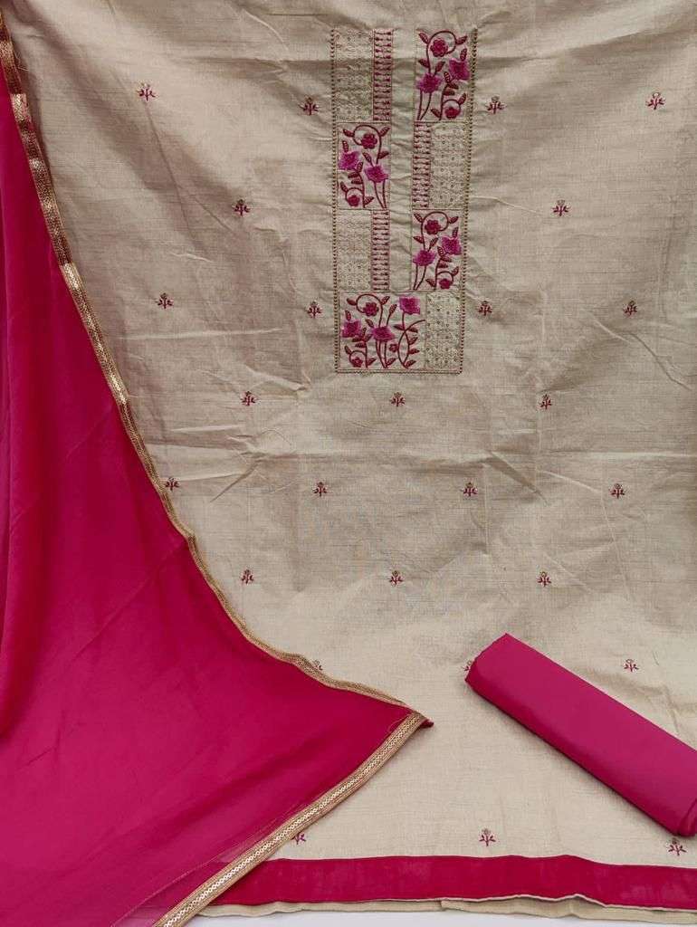 BT-12 DESIGNER KHADI COTTON WORK NON CATALOG SUIT 