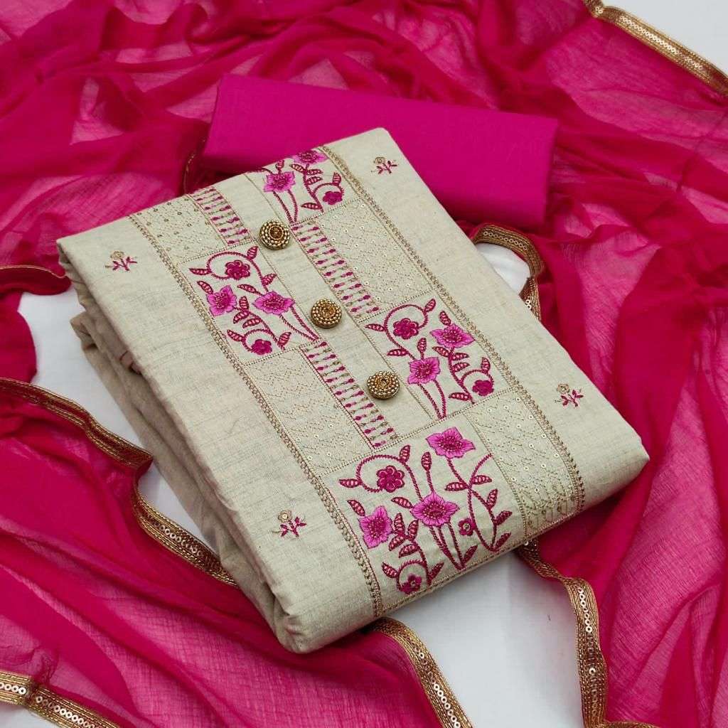 BT-12 DESIGNER KHADI COTTON WORK NON CATALOG SUIT 