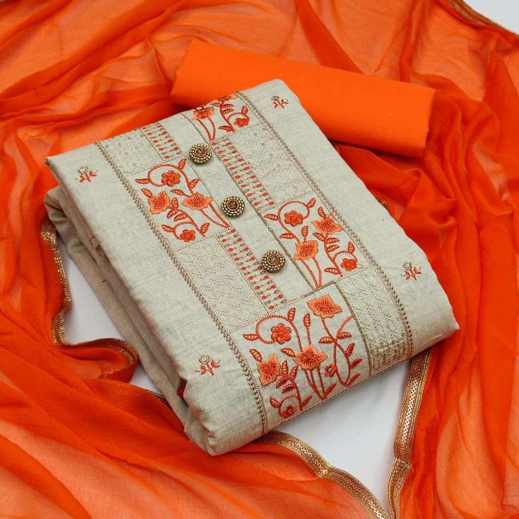 BT-12 DESIGNER KHADI COTTON WORK NON CATALOG SUIT 