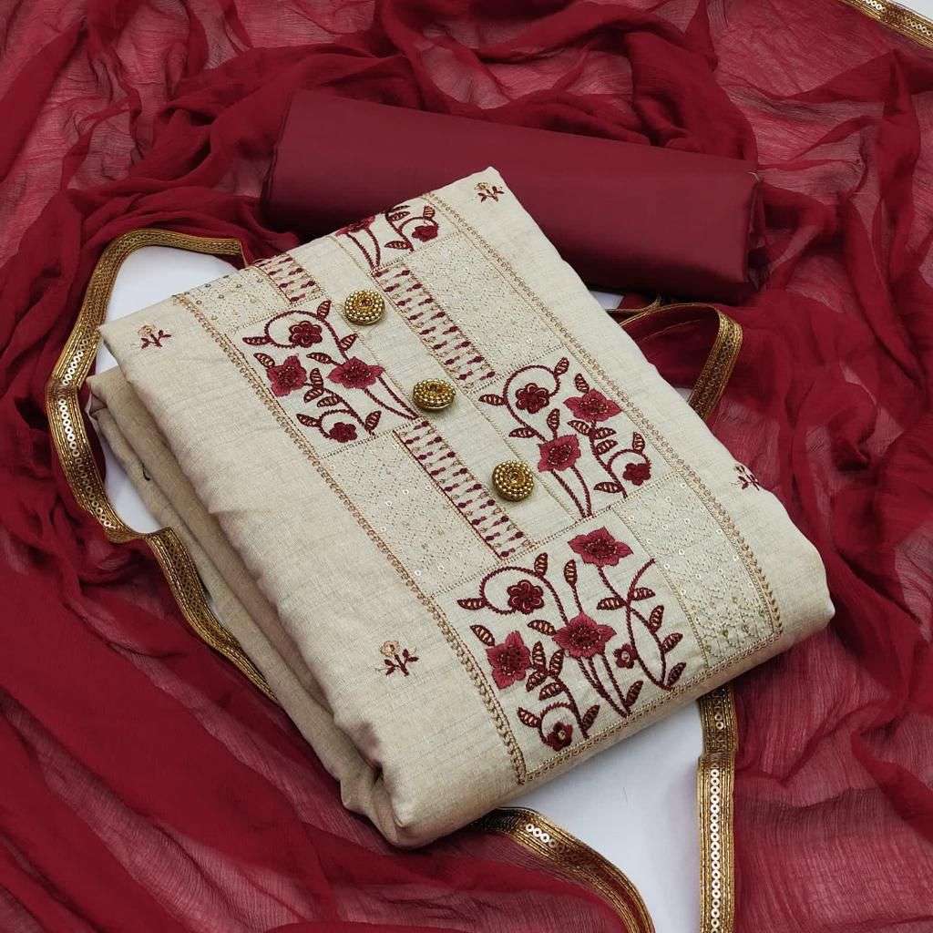 BT-12 DESIGNER KHADI COTTON WORK NON CATALOG SUIT 