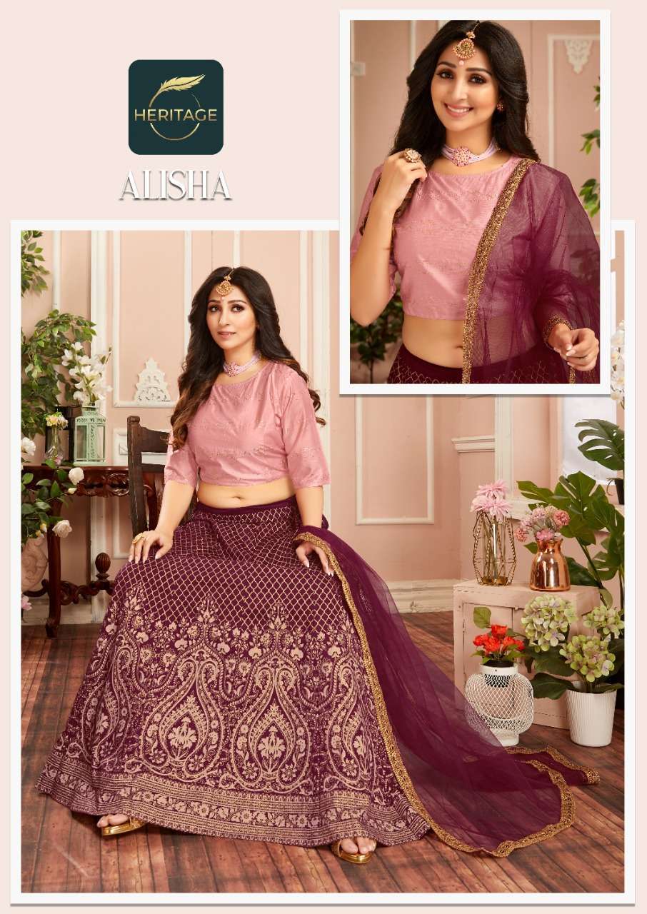 heritage alisha series 1001-1006 silk lehenga