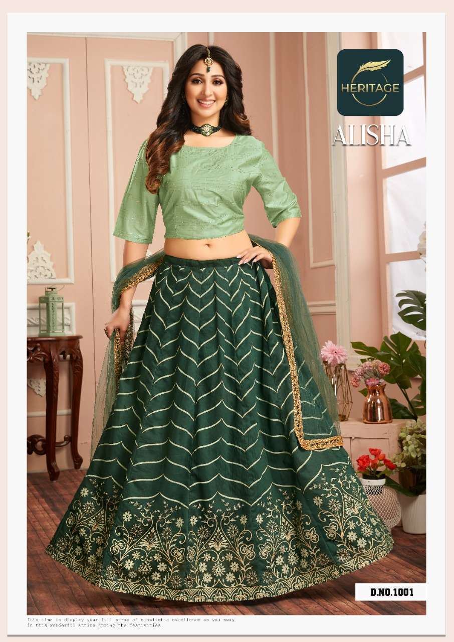 heritage alisha series 1001-1006 silk lehenga