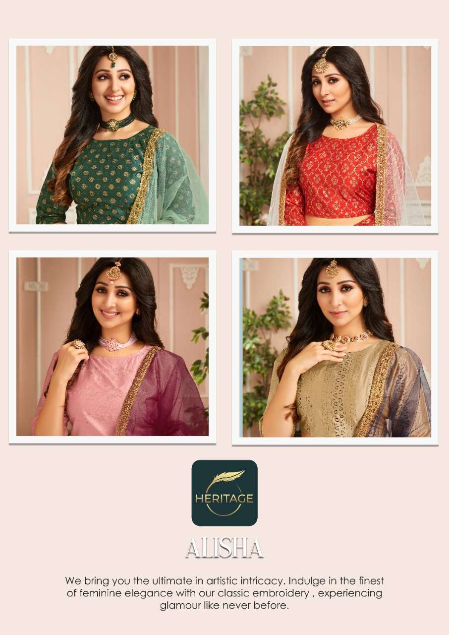 heritage alisha series 1001-1006 silk lehenga