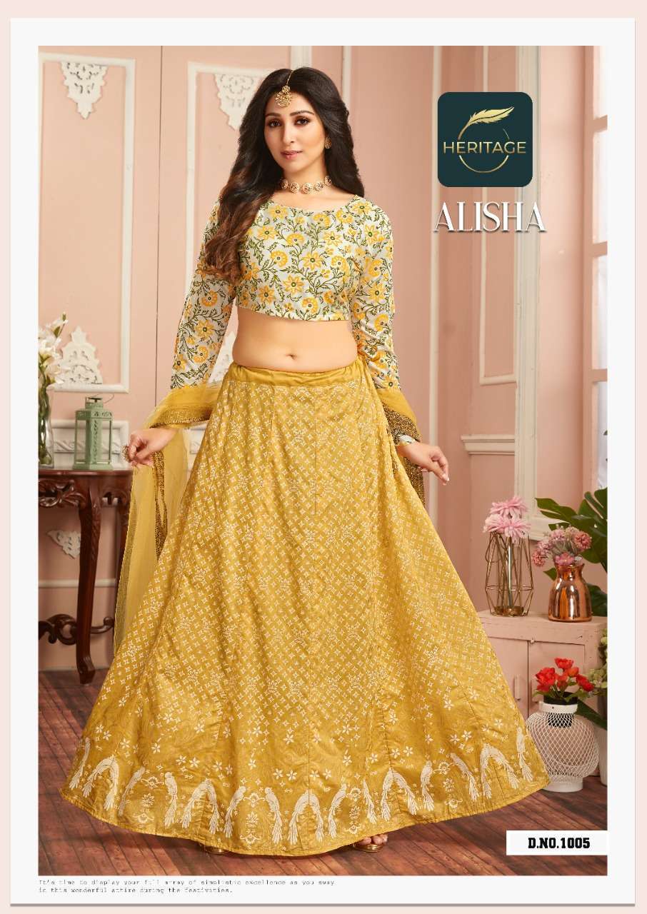 heritage alisha series 1001-1006 silk lehenga