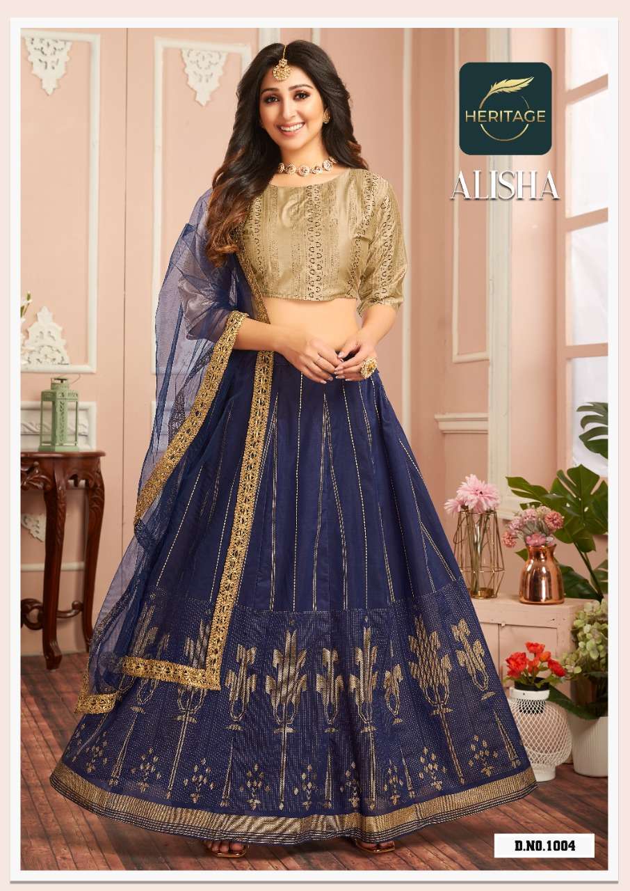 heritage alisha series 1001-1006 silk lehenga