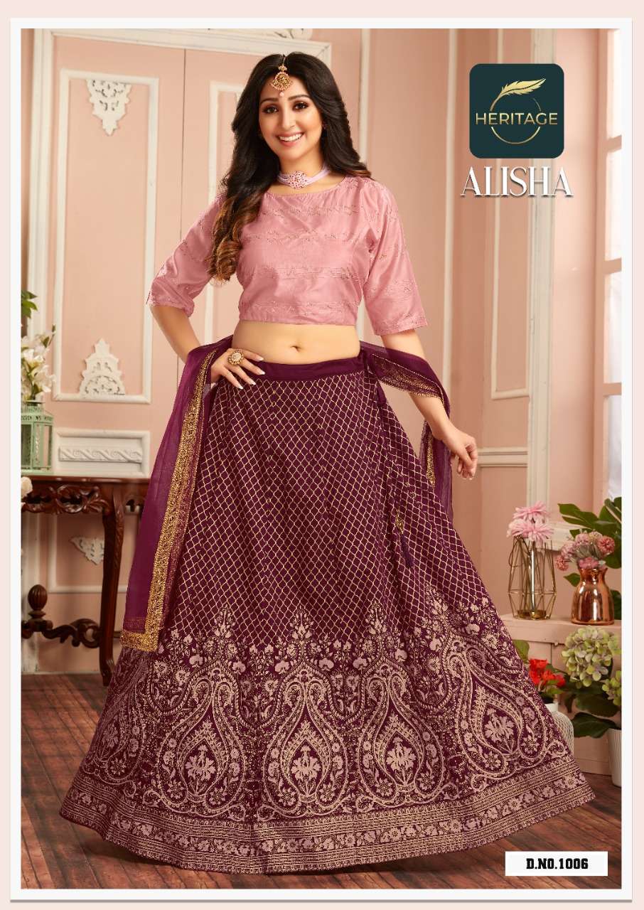 heritage alisha series 1001-1006 silk lehenga