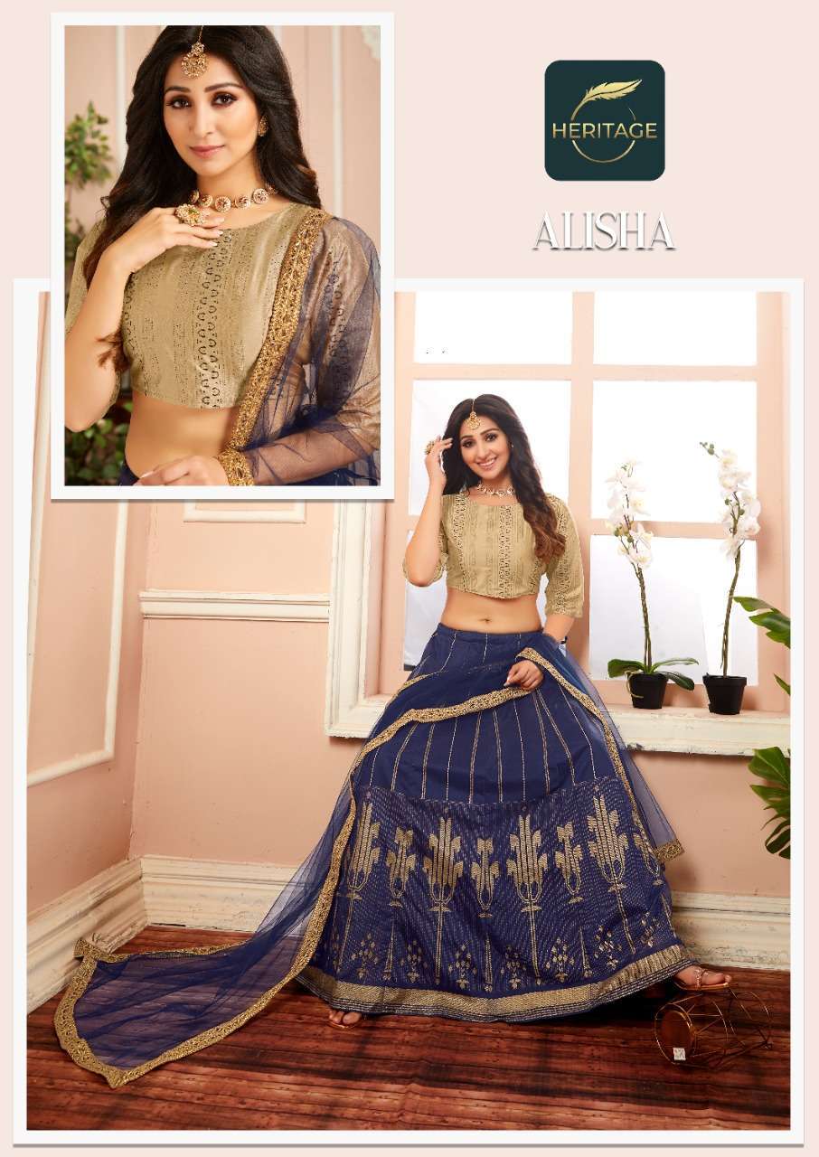 heritage alisha series 1001-1006 silk lehenga