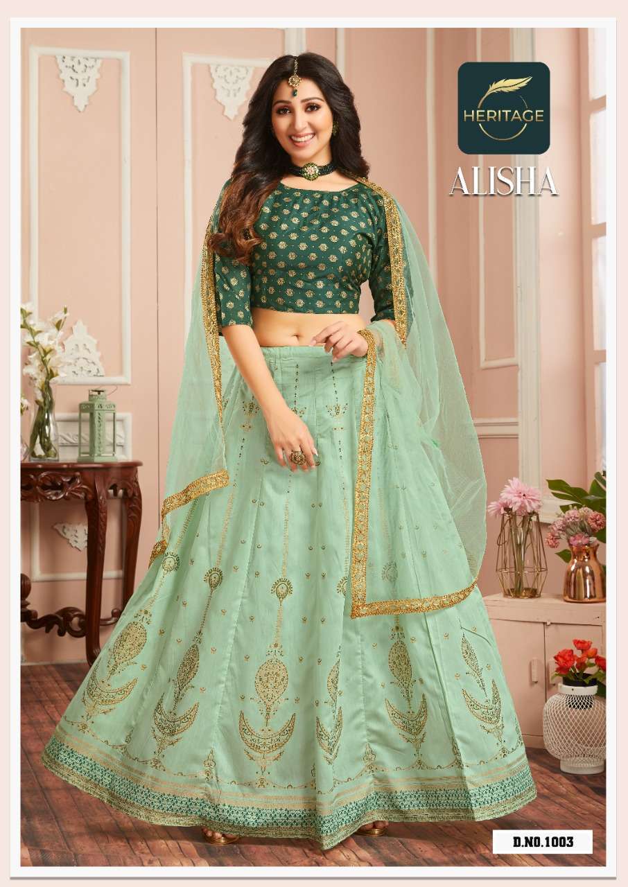 heritage alisha series 1001-1006 silk lehenga