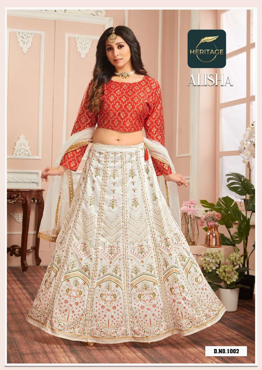 heritage alisha series 1001-1006 silk lehenga
