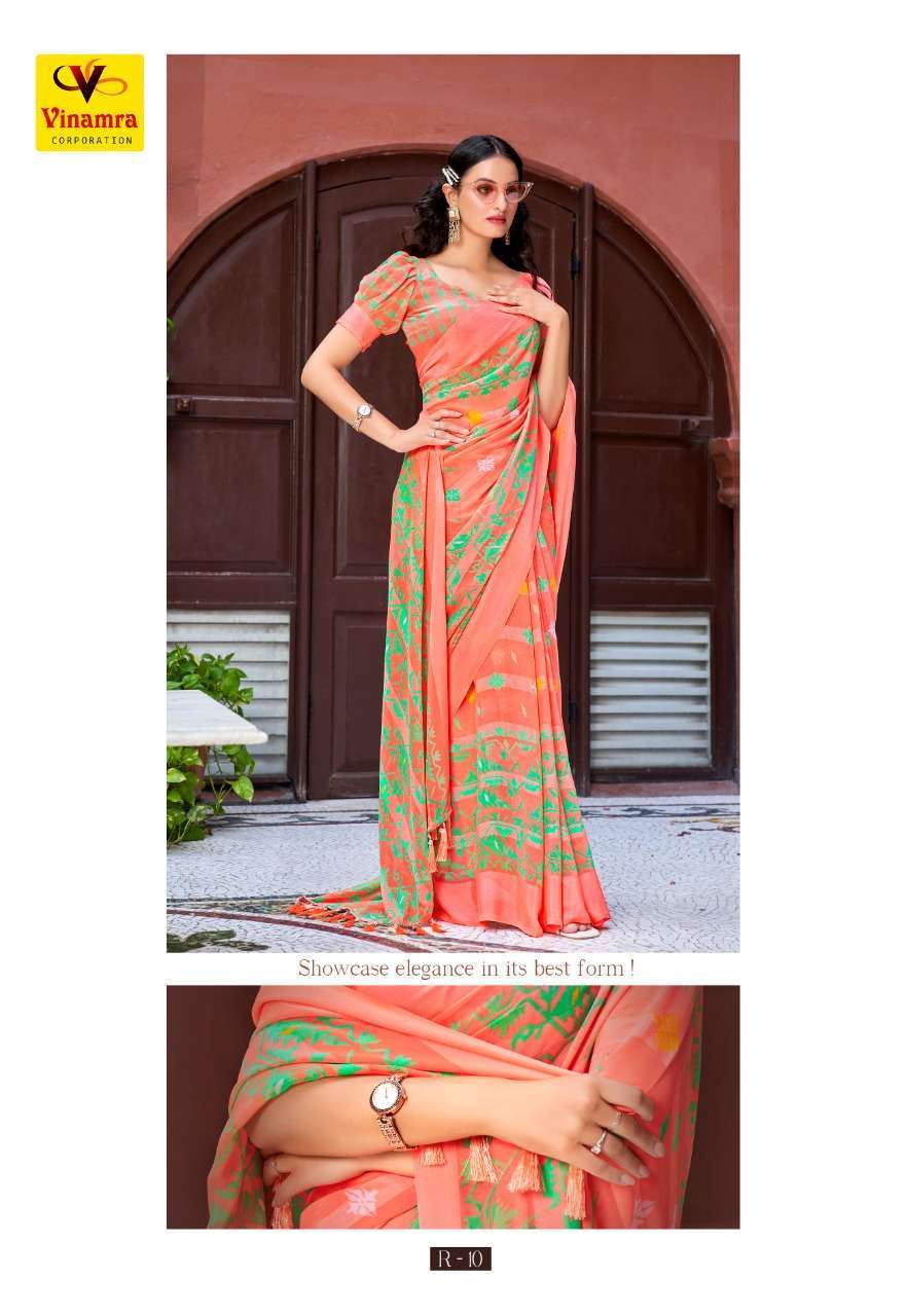 vinamra corporation rasbari vol 2 series 09-14 patta synthetic saree