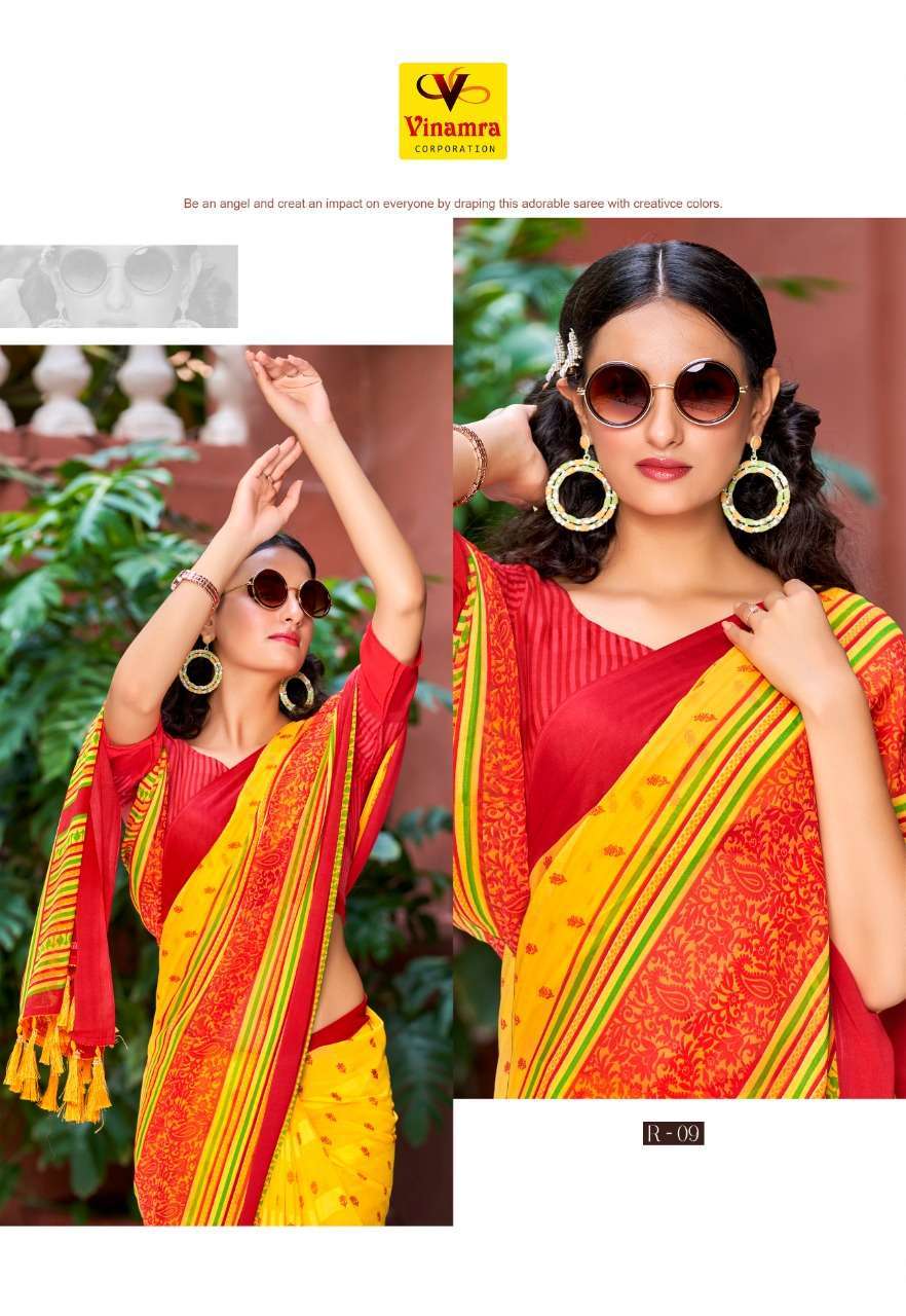 vinamra corporation rasbari vol 2 series 09-14 patta synthetic saree