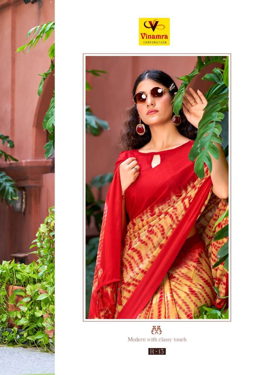 vinamra corporation rasbari vol 2 series 09-14 patta synthetic saree