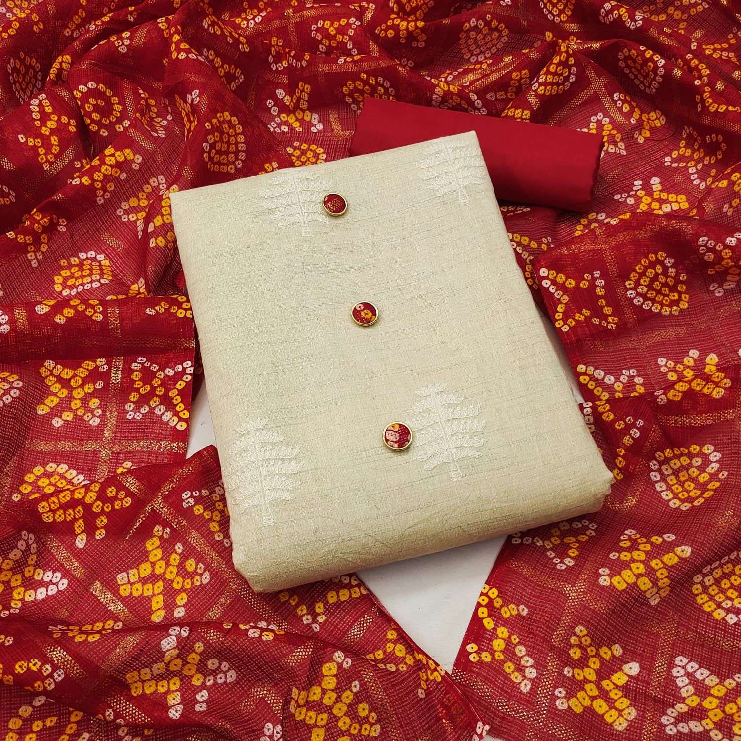 bt-07 designer khadi cotton work non catalog suit 