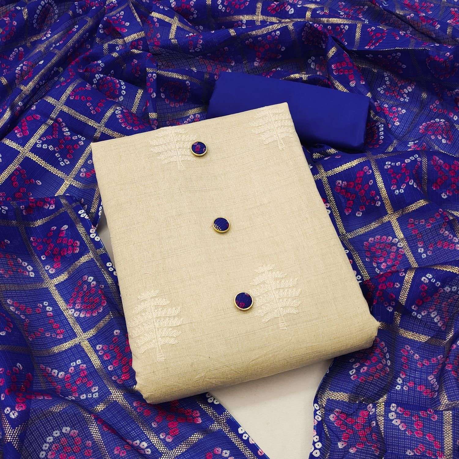 bt-07 designer khadi cotton work non catalog suit 