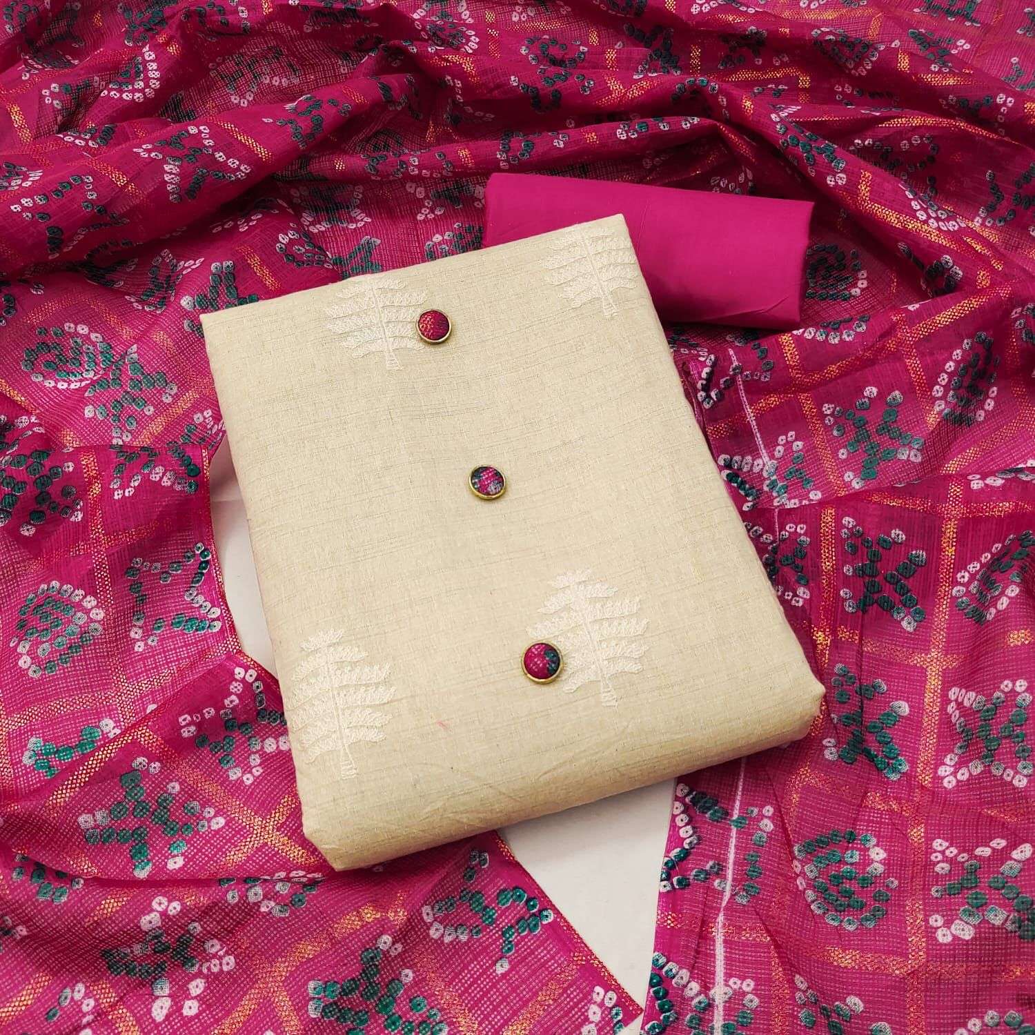 bt-07 designer khadi cotton work non catalog suit 
