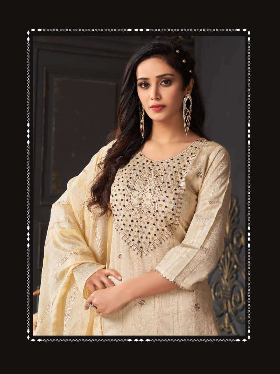 heritage libas series 001-006 heavy chanderi readymade suit 