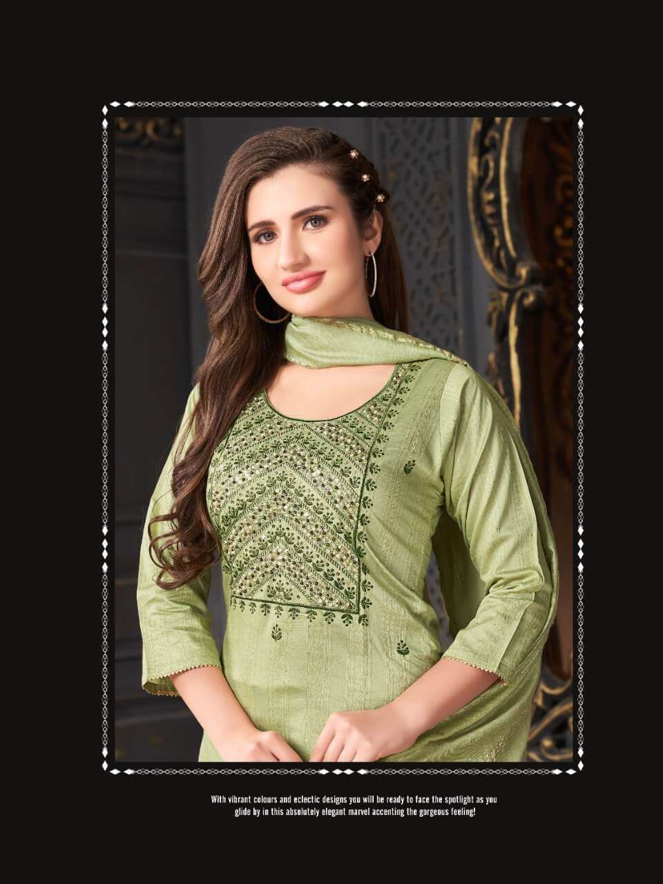 heritage libas series 001-006 heavy chanderi readymade suit 