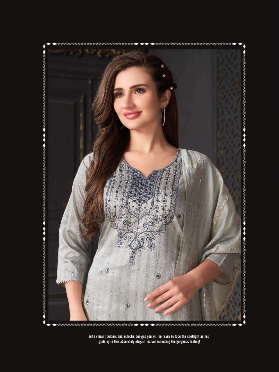 heritage libas series 001-006 heavy chanderi readymade suit 