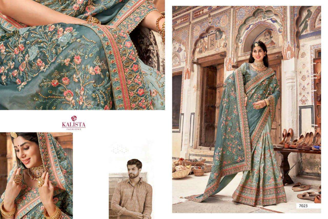 kalista khawaab vol 20 series 7018-7023 blooming georgette saree