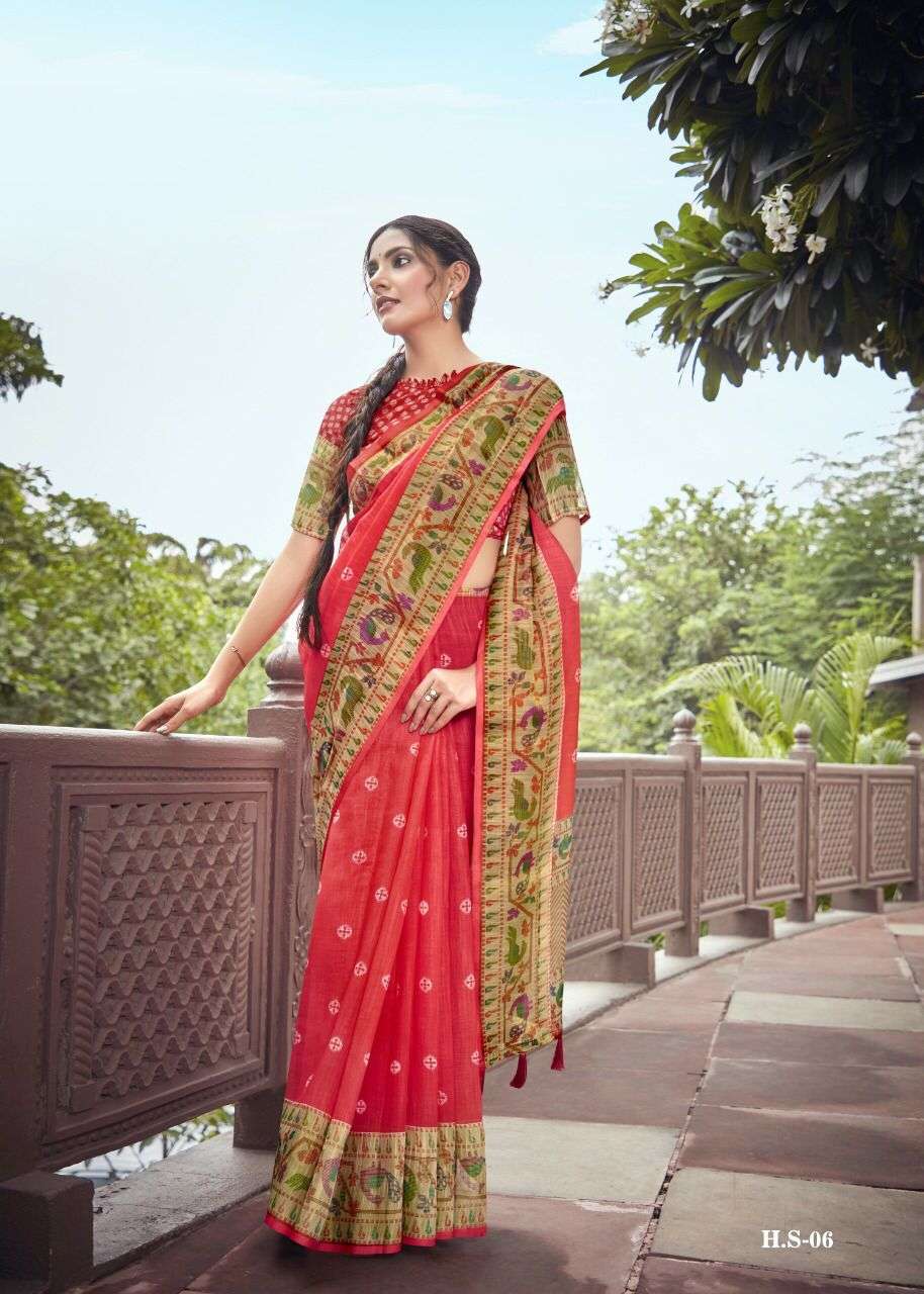 linen sarees with solid HD color print