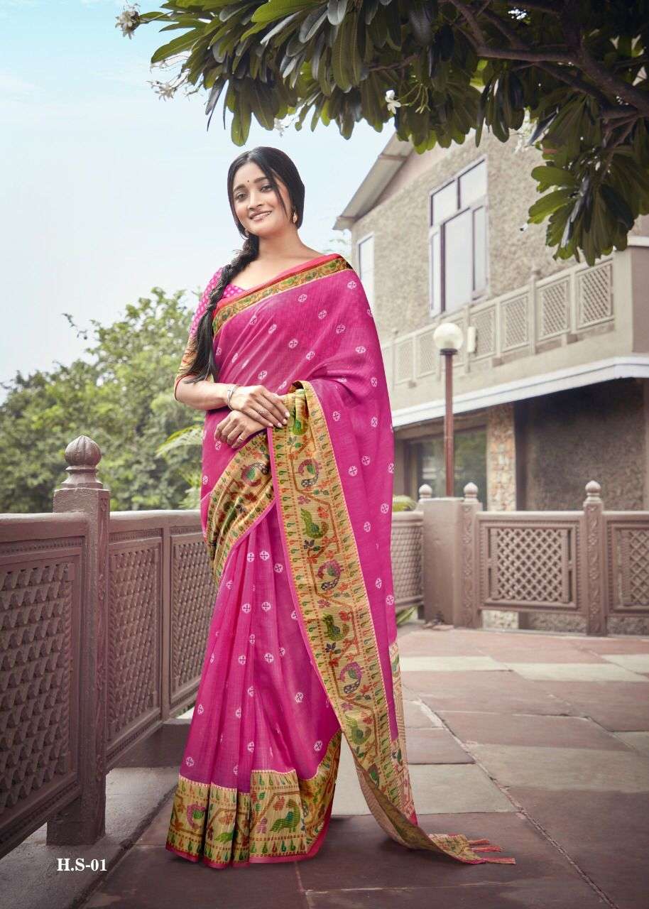 linen sarees with solid HD color print
