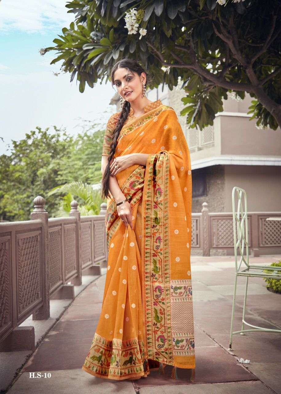 linen sarees with solid HD color print