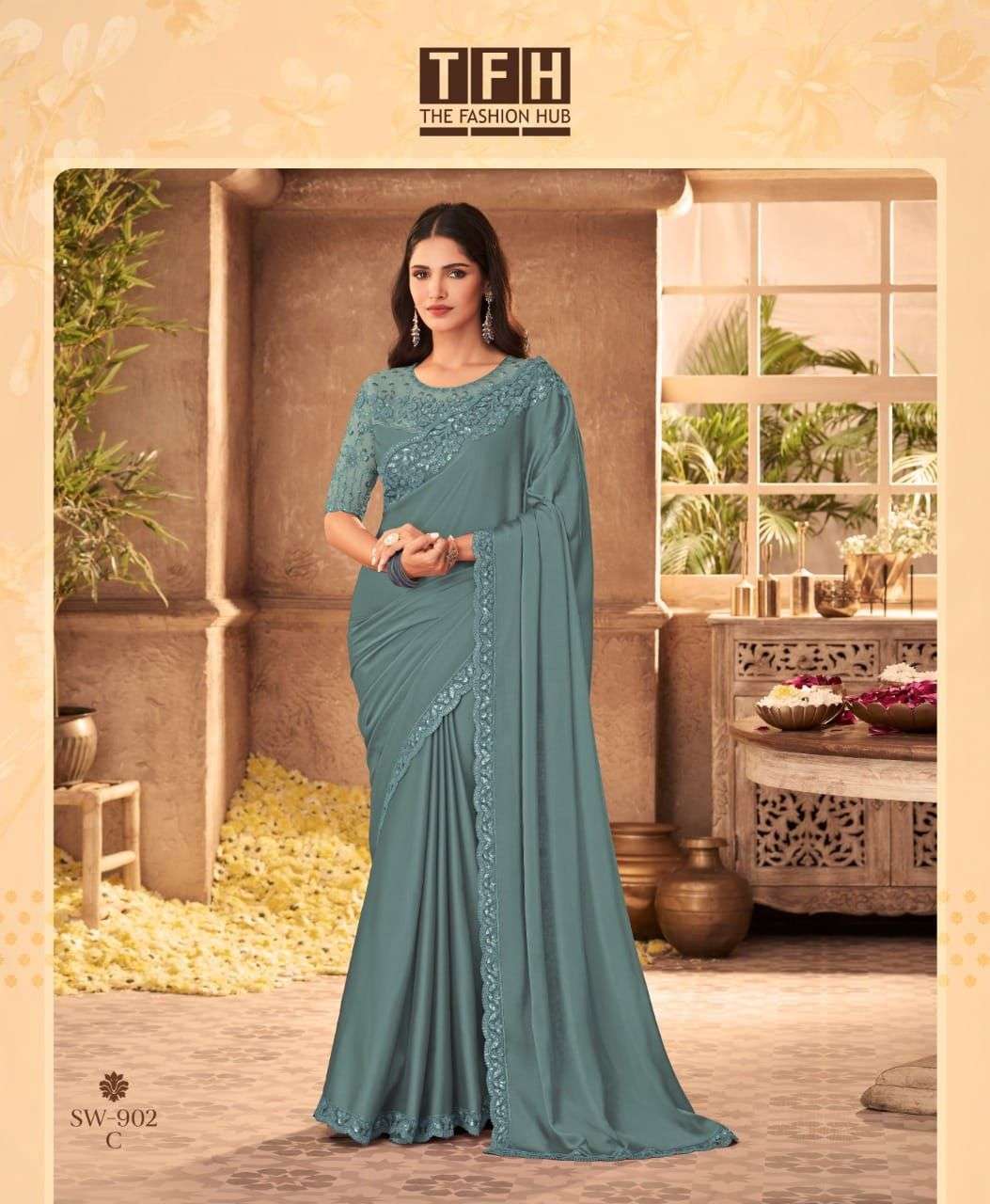 tfh sandalwaood hit design 902 colors oracle silk saree