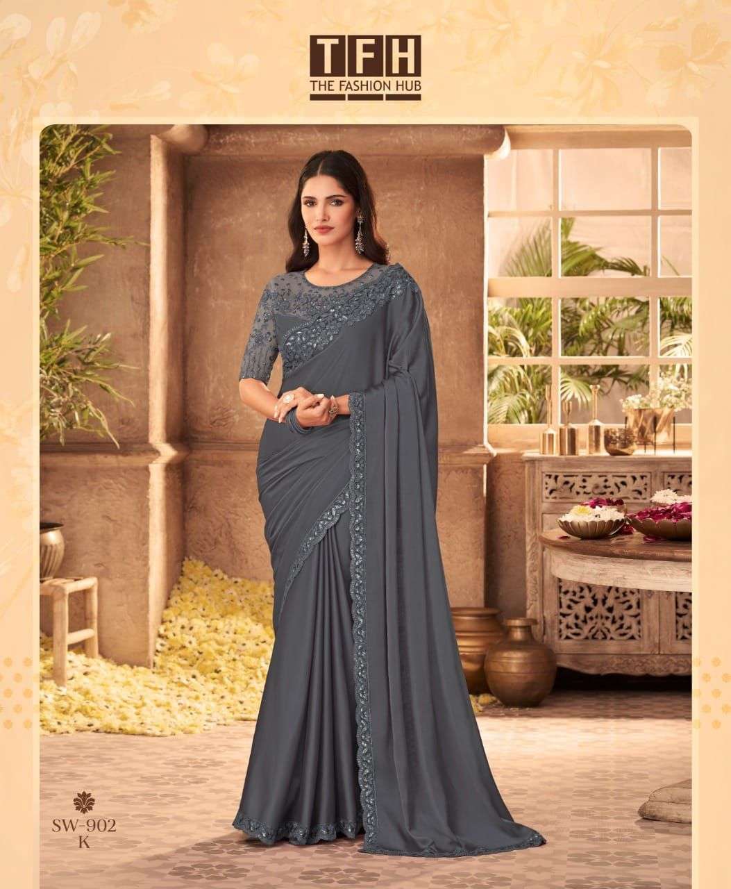 tfh sandalwaood hit design 902 colors oracle silk saree