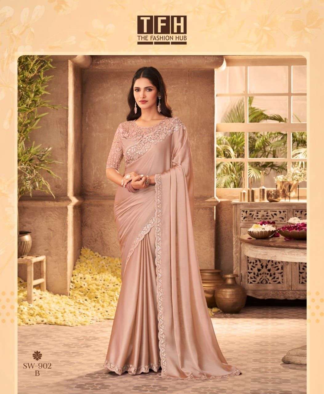 tfh sandalwaood hit design 902 colors oracle silk saree