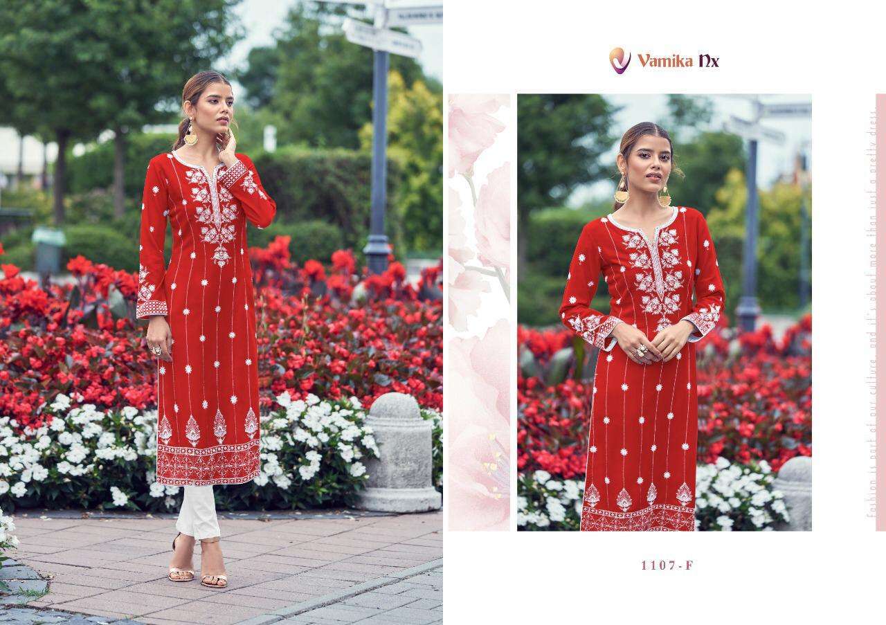 vamika nx rooh vol 2 edition color series 1107 pure rayon viscose kurti