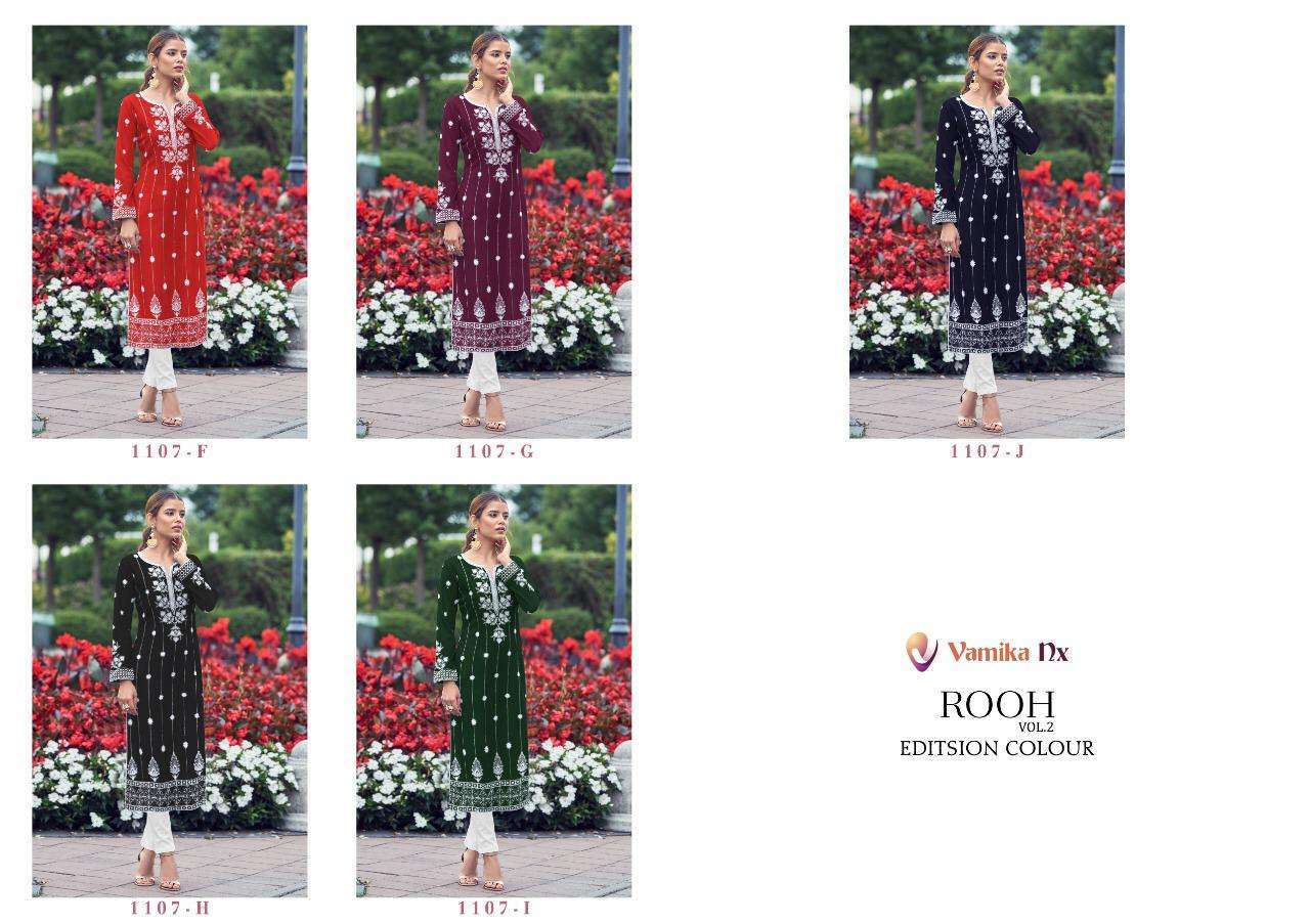 vamika nx rooh vol 2 edition color series 1107 pure rayon viscose kurti