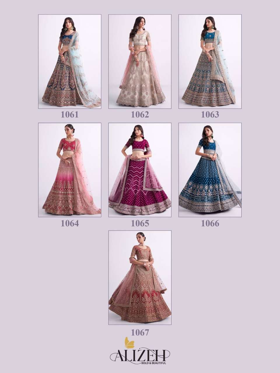alizeh bridal heritage vol 2 series 1061-1067 net lehenga